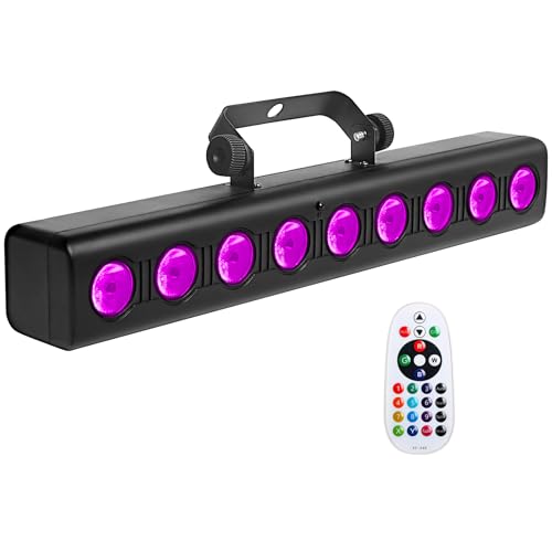 WECAN Wall Washer, LED-DJ-Lichtleiste, 9 x 4 W RGBW-DMX-Lichter mit Fernbedienung, musikgesteuerte Partybeleuchtung von wecan