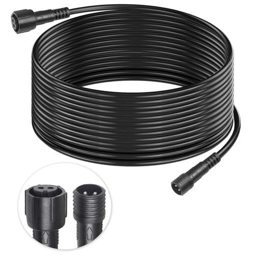 wecan 2-poliger wasserdichter Kabelverbinder, 22 AWG, 10 m, IP68, Stecker und Buchse, Schnellverlängerungskabel für Auto, LKW, Boot, LED-Streifen (1 Streifen, schwarz) von wecan