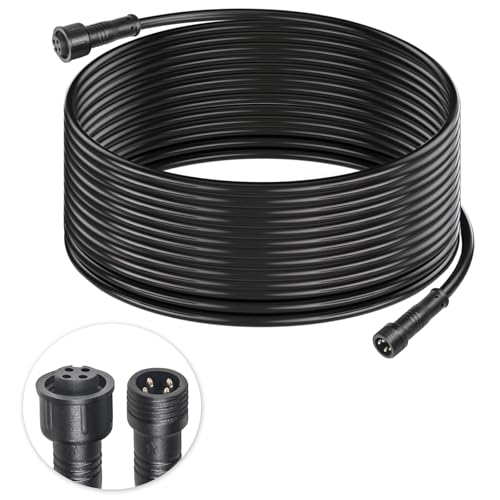 wecan 4-poliger wasserdichter Kabelverbinder, 22 AWG, 10 m, IP68, Stecker und Buchse, Schnellverlängerungskabel für Auto, LKW, Boot, LED-Lichtleiste (1 Streifen, schwarz) von wecan