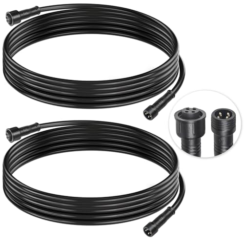 wecan 4-poliger wasserdichter Kabelverbinder, 22 AWG, 3 m, IP68, Stecker und Buchse, Schnellverlängerungskabel für Auto, LKW, Boot, LED-Lichtleiste (2 Streifen, schwarz) von wecan