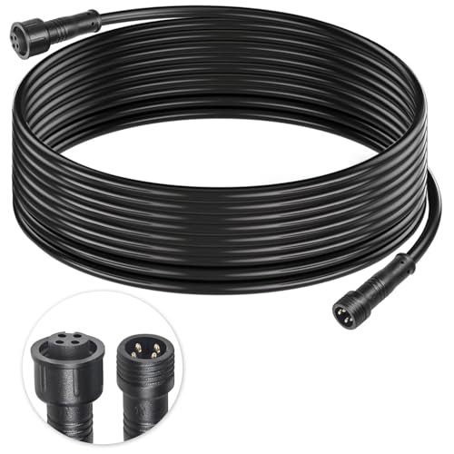 wecan 4-poliger wasserdichter Kabelverbinder, 22 AWG, 6 m, IP68, Stecker und Buchse, Schnellverlängerungskabel für Auto, LKW, Boot, LED-Lichtleiste (1 Streifen, schwarz) von wecan