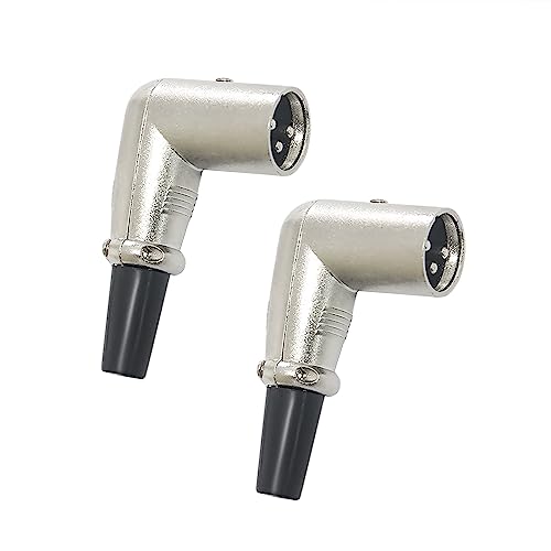 wecan 90-Grad-XLR-Kabel, 3-Pin-Mikrofon-Winkelstück, Pro Audio DJ XLR-Stecker (2 Pack) von wecan