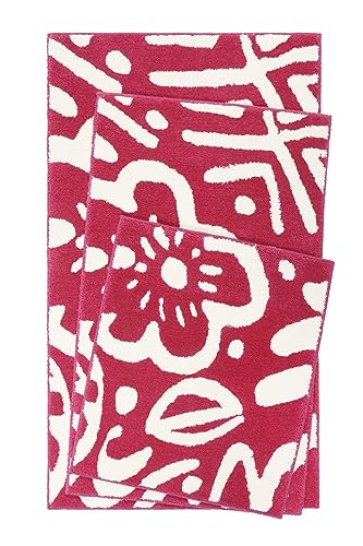 Esprit Badteppich waschbar, rutschfest, Badematte, Badvorleger für Badewanne, Dusche und Badezimmer, Cool Flower (70 x 120 cm, pink) von wecon home