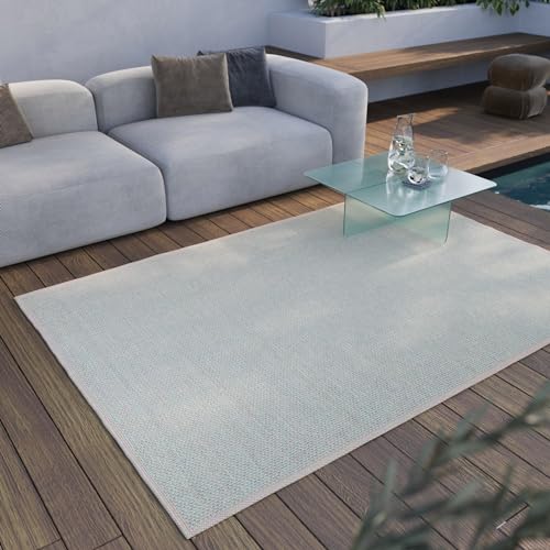 Esprit Home, In & Outdoor Kurzflor Teppich - Läufer für Terrasse, Balkon, Küche, Wohnzimmer, Midland (120 x 170 cm, türkis beige) von Wecon Home