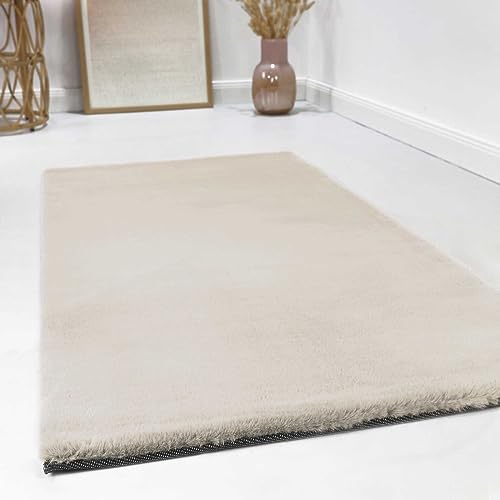 Esprit Home, Moderner Hochflor Teppich - Läufer für Wohnzimmer, Flur, Schlafzimmer, Alice (130 x 190 cm, Creme beige) von Wecon Home