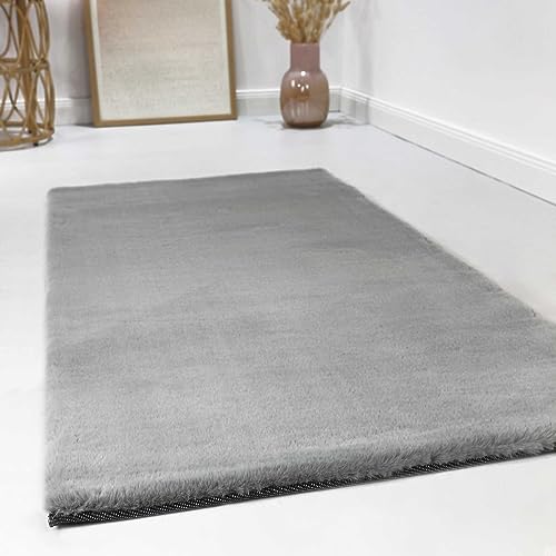 Esprit Home, Moderner Hochflor Teppich - Läufer für Wohnzimmer, Flur, Schlafzimmer, Alice (130 x 190 cm, grau) von Wecon Home