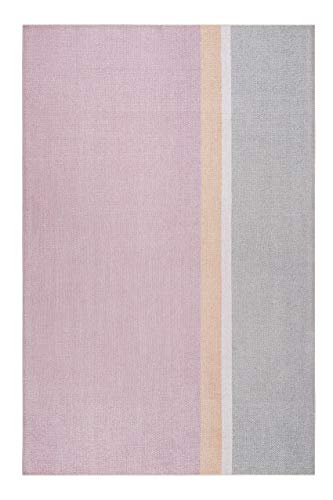 Esprit Home, Moderner Kurzflor Teppich - Läufer aus Baumwolle für Wohnzimmer, Flur, Schlafzimmer, Fresh Love, Salt River (80 x 150 cm, rosa grau) von Wecon Home