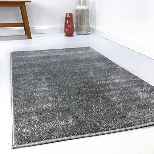 Esprit Home, Moderner Kurzflor Teppich - Läufer für Wohnzimmer, Flur, Schlafzimmer, Campus (200 x 290 cm, Silber) von wecon home