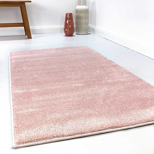 Esprit Home, Moderner Kurzflor Teppich - Läufer für Wohnzimmer, Flur, Schlafzimmer, Campus (80 x 150 cm, Rose) von wecon home