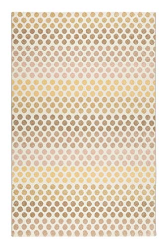 Esprit Home, Moderner Kurzflor Teppich - Läufer für Wohnzimmer, Flur, Schlafzimmer, Spotted Stripe (133 x 200 cm, beige Taupe rosa gelb) von Wecon Home