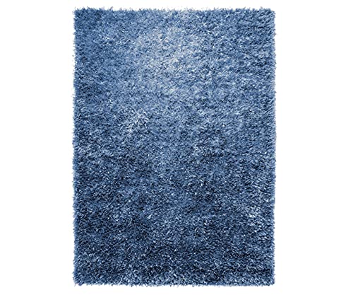 Esprit Home, Moderner Hochflor Teppich - Läufer aus Polyester für Wohnzimmer, Flur, Schlafzimmer, Cool Glamour (120 x 180 cm, blau) von Wecon Home