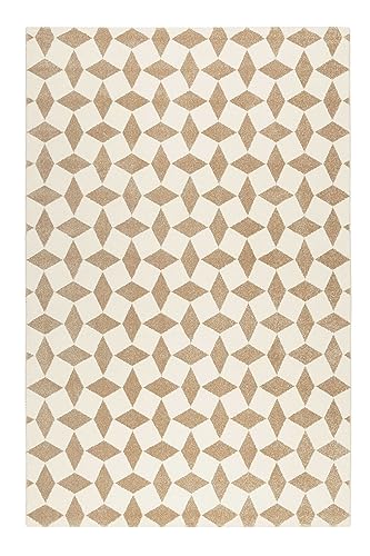 Esprit Home, Moderner Kurzflor Teppich - Läufer für Wohnzimmer, Flur, Schlafzimmer, Venice Beach (80 x 150cm, Creme beige) von wecon home