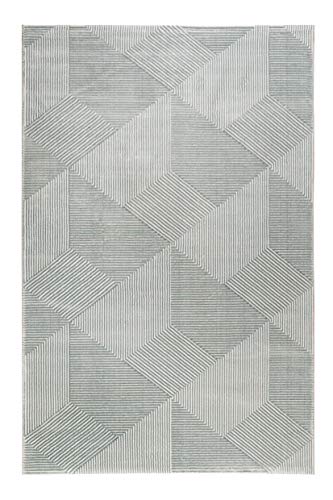 Esprit Home I Kurzflor Teppich aus Polyester und Polypropylen I Velvet Groove I Mint Grau | (133 x 200 cm) von Wecon Home