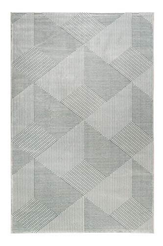 Esprit Home I Kurzflor Teppich aus Polyester und Polypropylen I Velvet Groove I Mint Grau | (80 x 150 cm) von Wecon Home