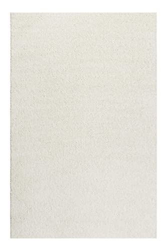 Wecon Home Flauschiger Esprit Hochflorteppich für Wohnzimmer, Schlafzimmer und Kinderzimmer - Whisper Shag (80 x 150 cm, Creme weiß) von Wecon Home