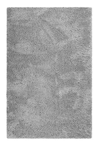 Wecon Home Kuschelig weicher Esprit Hochflor Teppich, bestens geeignet fürs Wohnzimmer, Schlafzimmer, Kinderzimmer und Flur Yogi (133 x 200 cm, grau) von Wecon Home