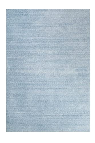 Wecon Home Kuschelig weicher Esprit Hochflor Teppich, bestens geeignet fürs Wohnzimmer, Schlafzimmer und Kinderzimmer LOFT(130 x 190 cm, hellblau meliert) von Wecon Home