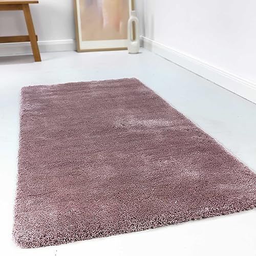 wecon home Kuschelig weicher Esprit Hochflor Teppich, bestens geeignet fürs Wohnzimmer, Schlafzimmer und Kinderzimmer RELAXX (160 x 230 cm, Flieder) von wecon home