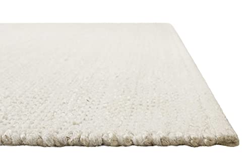 Wecon Home Teppich, Läufer, Kurzflor, nachhaltig, Natur, modern aus Jute und Wolle, bestens geeignet für Wohnzimmer, Flur » Toulouse « (80 x 150 cm, Creme) von Wecon Home