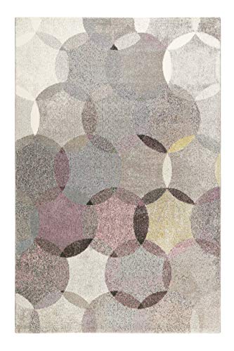 Teppich Grau Rosa Lila Kurzflor für Wohnzimmer Schlafzimmer Flur Kinderzimmer Esprit Home MODERNINA das Original (80 x 150 cm) von Wecon Home