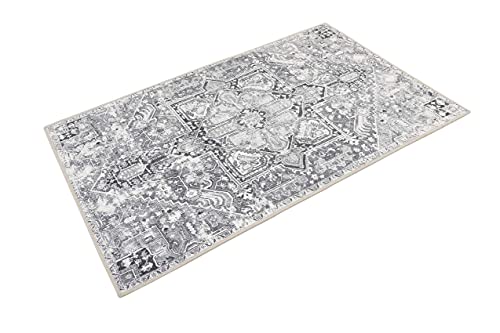 Wecon Home Badteppich, Badematte, rutschfest und Waschbar, Vintage, Urban Estate (60 x 100 cm, grau) von Wecon Home