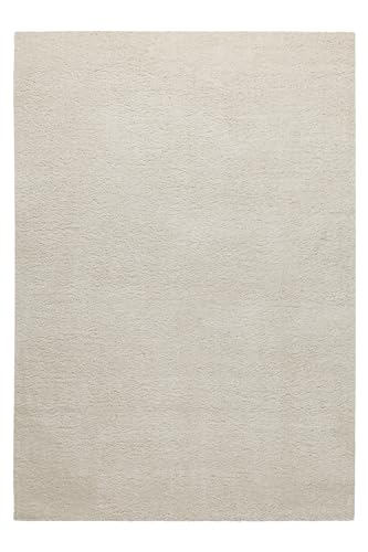 Wecon Home, Moderner Hochflor Teppich - Läufer im Berber Style für Wohnzimmer, Flur, Schlafzimmer Studio Zero (120 x 170 cm, Creme beige) von Wecon Home