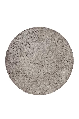 Wecon Home Kuschelig weicher Esprit Hochflor Teppich, bestens geeignet fürs Wohnzimmer, Schlafzimmer, Kinderzimmer und Flur Yogi (80 cm rund, beige Sand) von Wecon Home