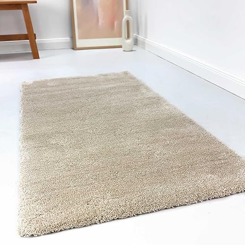 wecon home Kuschelig weicher Esprit Hochflor Teppich, bestens geeignet fürs Wohnzimmer, Schlafzimmer und Kinderzimmer RELAXX (200 x 290 cm, Creme beige meliert) von wecon home