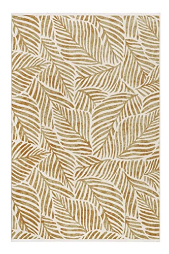 wecon home Moderner Esprit Kurzflor Teppich für Wohnzimmer, Schlafzimmer und Kinderzimmer - Victoria (133 x 190 cm, Gold meliert) von wecon home