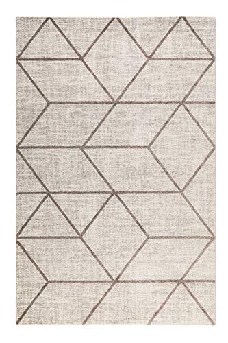 Wecon Home Moderner Kurzflor Teppich - Läufer für Wohnzimmer, Flur, Schlafzimmer, Bossa Lounge (160 x 225 cm, beige Taupe) von Wecon Home