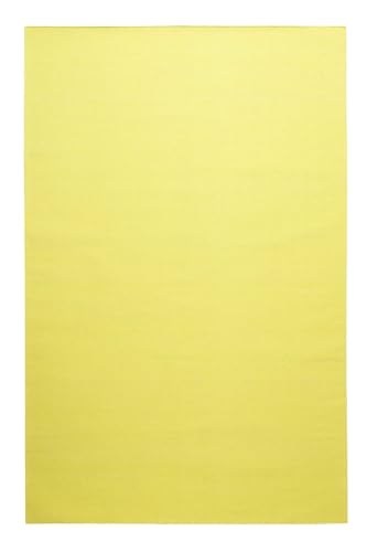 wecon home Robuster Green Looop Kelim Baumwoll-Teppich für Wohnzimmer, Schlafzimmer, Esszimmer, Kinderzimmer und Flur - Nizza (80 x 150 cm, gelb) von wecon home