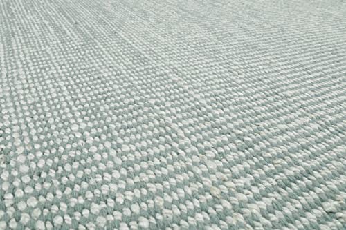 wecon home Teppich, Läufer, Kurzflor, nachhaltig, Natur, modern aus Jute und Wolle, bestens geeignet für Wohnzimmer, Flur » Toulouse « (130 x 190 cm, mintgrün beige) von wecon home