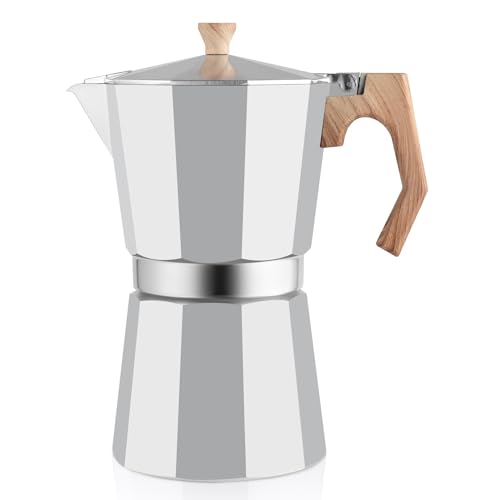 wedrink Espressokocher mokkakanne 600ml,Aluminium Espressomaschine12 tassen,Moka Pot Italienische Coffee Maker,silber von wedrink