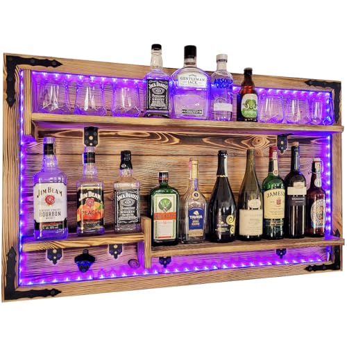 weeco Braun hängend Regal an der Wand angebracht R.G.B. 112x72x2 Wenge an der Wand montiert bar, alkoholbuffet, gehängt barständer, Gin, Whiskey, Wodka, handgefertigt Stand Kneipe von weeco