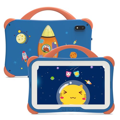weelikeit 2025 Kinder-Tablet, 7-Zoll Kleinkind-Tablet für Kinder, 64GB Kinder-Edition Android-Tablet mit elterlicher Kontrolle, vorinstallierten Lernspielen, für Kinder von 3-14 Jahren (Blau) von weelikeit