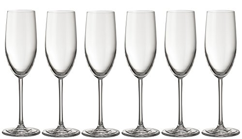 weg-ist-weg.com Jamie Oliver Waves Kristall Champagnergläser Sektgläser, 6er Set Champagner Glas, Kristallglas, Spülmaschinenfest, hochwertige Qualität von weg-ist-weg.com