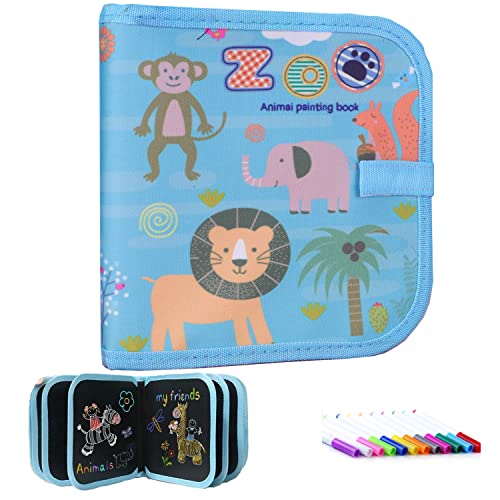 Lernen Sie Doodle Board für Kinder, schreiben Blackboard, Tragbares Skizzen-Doodle-Buch with 12 Colored Pencils, Erasabble Reusable Exercise Book for Painting, 14 Seiten von weigav