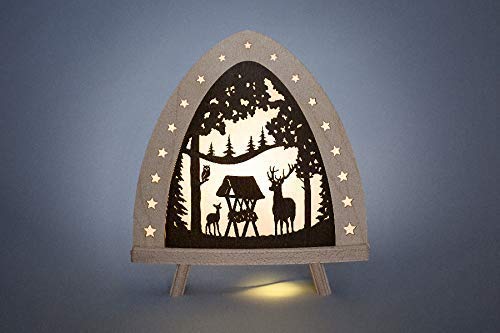 Weigla Günter Gläser Leuchtenherstellung Standleuchte LED Hirsch farbig (L/H/T): 30,0 cm x 32,0 cm x 6,0 cm NEU Lichterbogen Lichterspitze Schwibbogen Leuchter von weigla