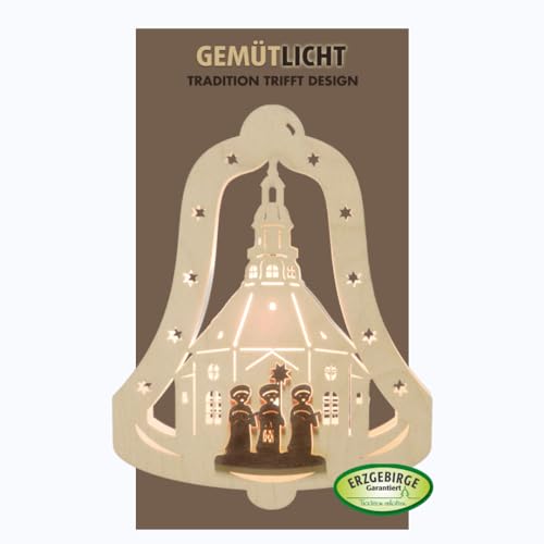 weigla - Fensterbild original Erzgebirge Glocke Kurrende I Weihnachtsdeko Fenster I 1 Lampe I 7 W, E14 I Fensterbild Weihnachten I Weihnachtsbeleuchtung aus Holz I Fensterdeko hängend weigla - Fensterbild original Erzgebirge Glocke Kurrende I Weihnachtsdeko Fenster I 1 Lampe I 7 W, E14 I Fensterbild Weihnachten I Weihnachtsbeleuchtung aus Holz I Fensterdeko hängend von weigla