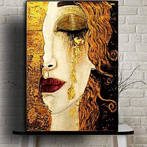 Leinwand Wandkunst Abstrakte Tränen Gemälde Gustav Klimt Gemälde Gedruckt auf Plakaten Das Wohnzimmer Haushaltsschmuck Bild 60x80cm rahmenlos von weiling