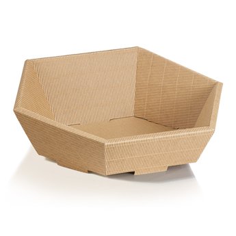 Weinkarton24.com 10x Geschenkkorb, Osterkörbchen, Präsentkorb, sechseckiger Wellpappenkorb, Größe: S von weinkarton24