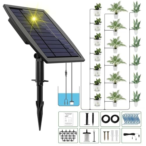 Solar Bewässerungssystem Automatische Set, Solarbetriebenes Tropfbewässerungsset, 20M Schlauch Selbstbewässerungsgeräte 10 Timer-Modi Außenbewässerungssystem für Garten Solar Bewässerungssystem Automatische Set, Solarbetriebenes Tropfbewässerungsset, 20M Schlauch Selbstbewässerungsgeräte 10 Timer-Modi Außenbewässerungssystem für Garten von weiship