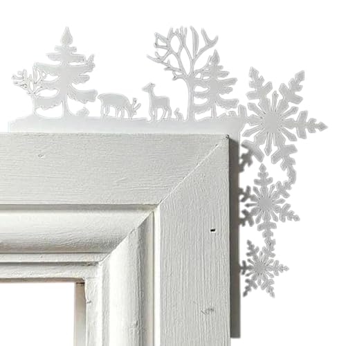 Weihnachten Türrahmen Deko, Schneeflocke Weihnachts Türaufsätze Aus, Türrahmen Weihnachtsdeko Lustige Tür Eckschild Weihnachts Türdekoration Für Oberen Türrahmen von WEITING