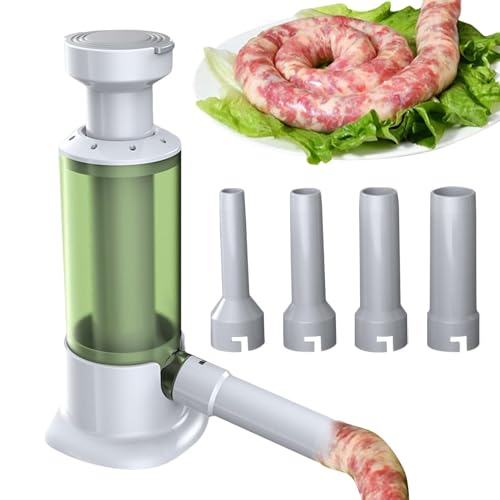Wurstfüller Manuell, Hausgemachte Wurstmaschine Wurstfüllwerkzeug,Wurstfüllmaschine,Wurstpress Mit 4 Verschiedene Füllrohre,Wurstspritze Wurstfüllrohre Für Selbstgemachte Würstchen von WEITING