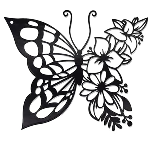 weiting Schmetterlingsdekoration für die Wand, Schmetterlings-Wanddekoration aus Metall - Schmetterlings-Silhouette-Wandskulptur - Blumen-Schmetterlings-Wandkunst aus Metall, Moderne abstrakte von weiting