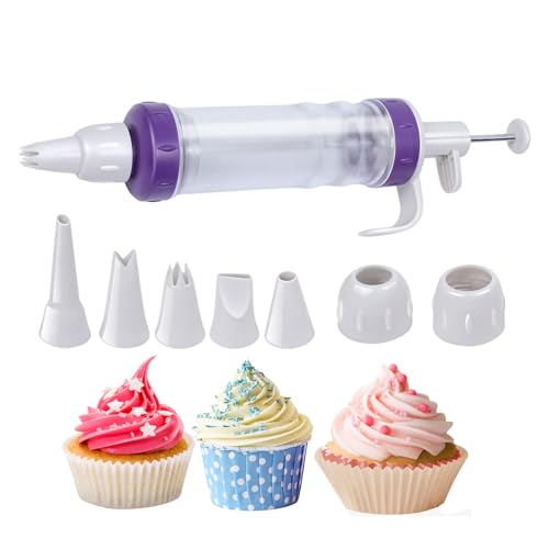 weiting Zuckerguss Spritze Gebäckspritze Mit 5 Tüllen, Krapfenspritze Spritztüllen Set Dekoration Set, Cremespritze Set Garnierspritze Dessert Decorator Für Cupcakes Donut Kekse Gebäck weiting Zuckerguss Spritze Gebäckspritze Mit 5 Tüllen, Krapfenspritze Spritztüllen Set Dekoration Set, Cremespritze Set Garnierspritze Dessert Decorator Für Cupcakes Donut Kekse Gebäck von weiting