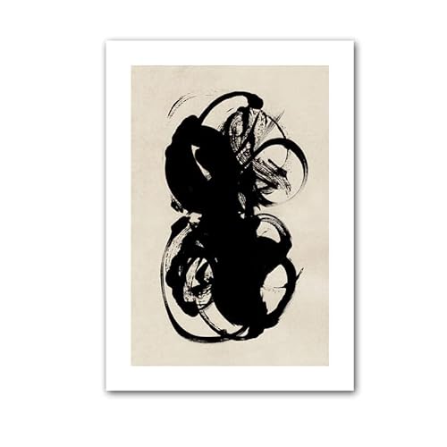 Abstrakte Kunst Linie Poster Tinte Menschen Körper Gepunktete Wellen Wand Kunstdruck Leinwand Gemälde Minimalistisches Bild Wohnzimmer Dekor (Color : 1, Size : 60X90cm No Frame) von weiwie