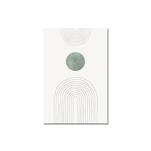 Boho Green Graphic Shape Line Leaf Abstract Wall Art Canvas Painting Nordic Posters and Prints Picture Mural Interior Room Decor (Color : 8, Size : 50x70cm no frame) von weiwie