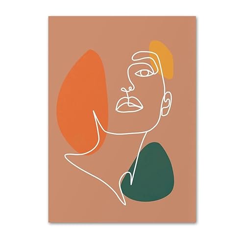 Sonne-Mond-Regenbogen-Schmetterlings-Mädchen-abstrakte Wand-Kunst-Leinwand-Malerei Nordic Poster und Drucke Bilder Wandbild Innenraum-Dekor (Color : D, Size : 50X70 cm No Framed) von weiwie