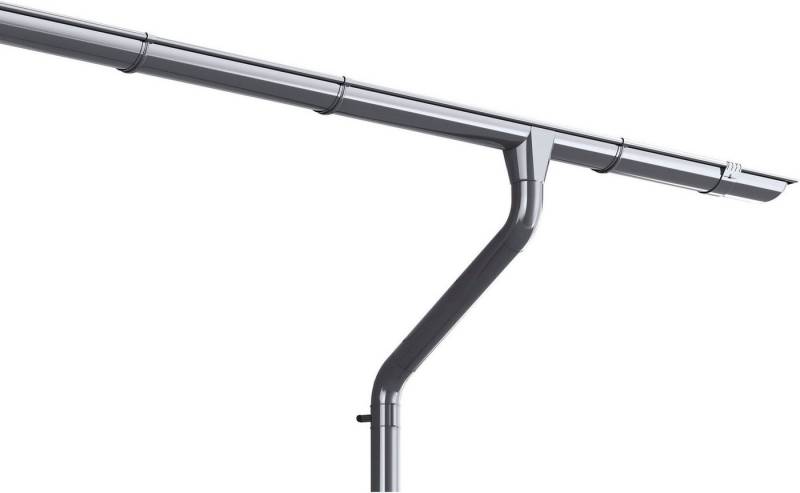 weka Dachrinne Dachrinnenset 1 x 6,5 m verzinkt, inkl. Rinnenendstücke, Regenfallrohr 2 m, Ablaufstutzen, Rinnenhalter von weka